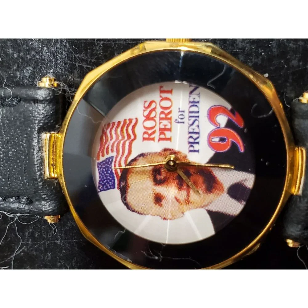 Vintage Ross Perot for President 92 wrist‎ watch - Untested - American Flag